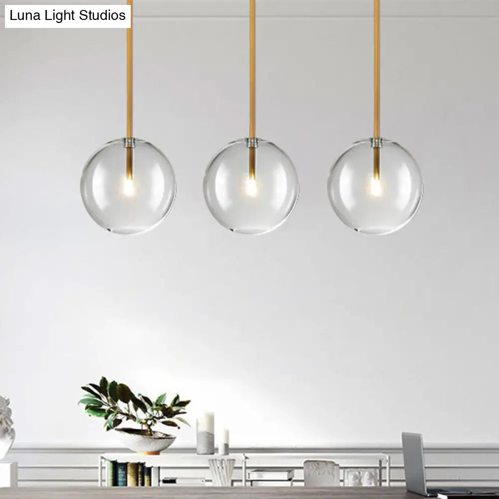 Glazen Bol Hanglamp Goud Minimalistisch Design Bolvormig Plafondverlichting Modern Interieur Woonkamer Eetkamer
