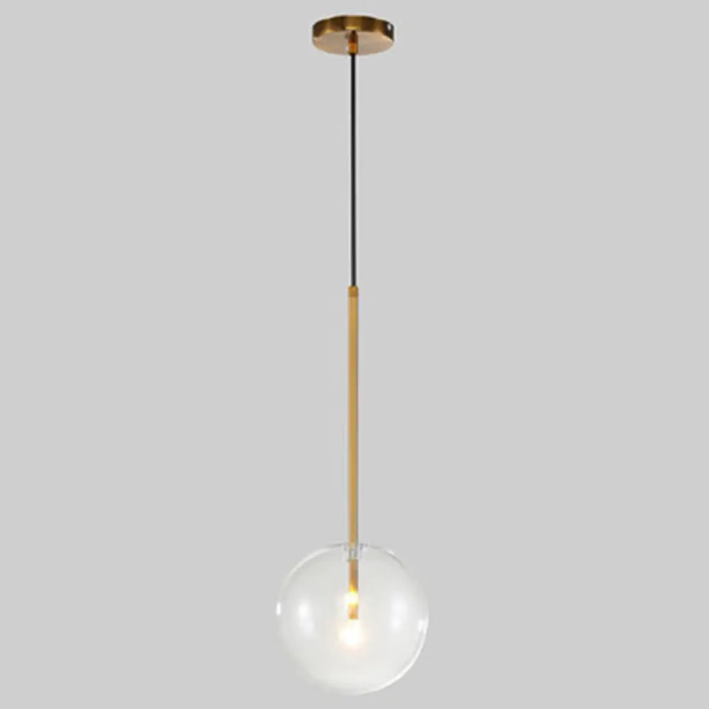 Glazen Bol Hanglamp Goud Minimalistisch Design Bolvormig Plafondverlichting Modern Interieur Woonkamer Eetkamer
