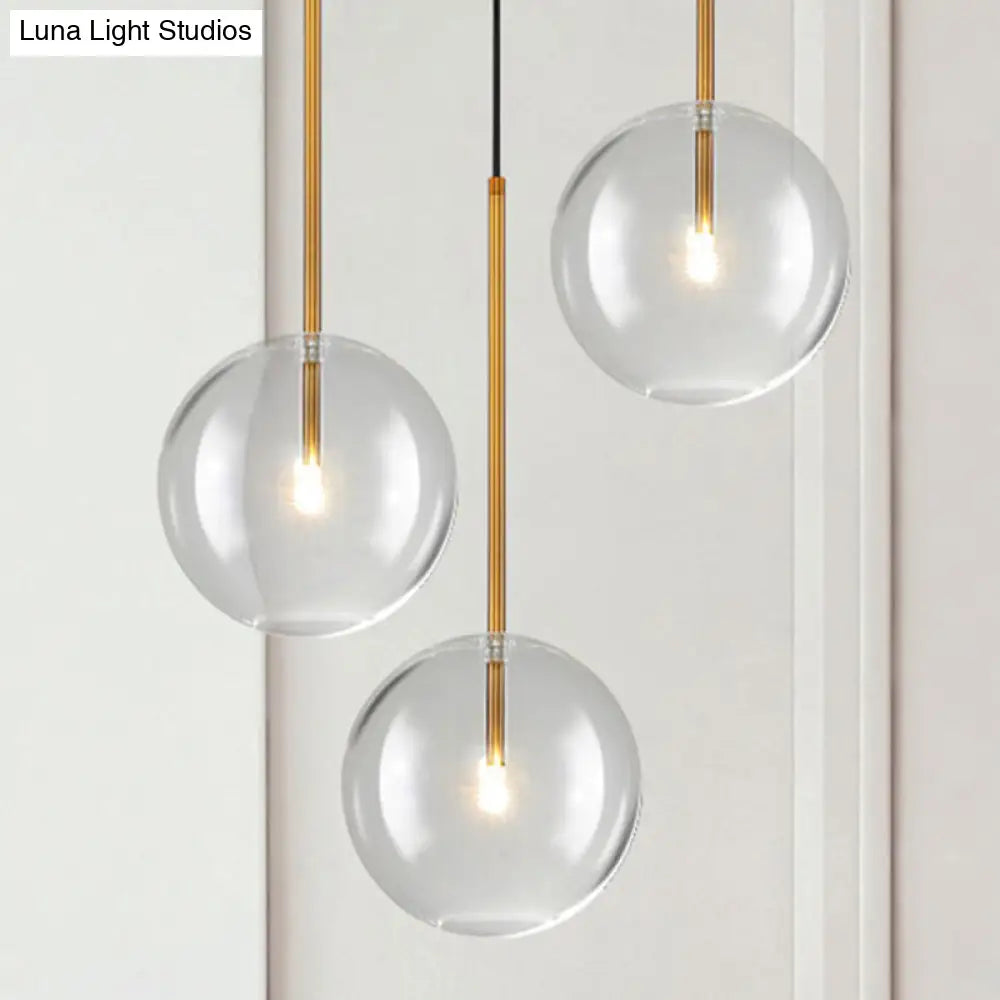 Glazen Bol Hanglamp Goud Minimalistisch Design Bolvormig Plafondverlichting Modern Interieur Woonkamer Eetkamer