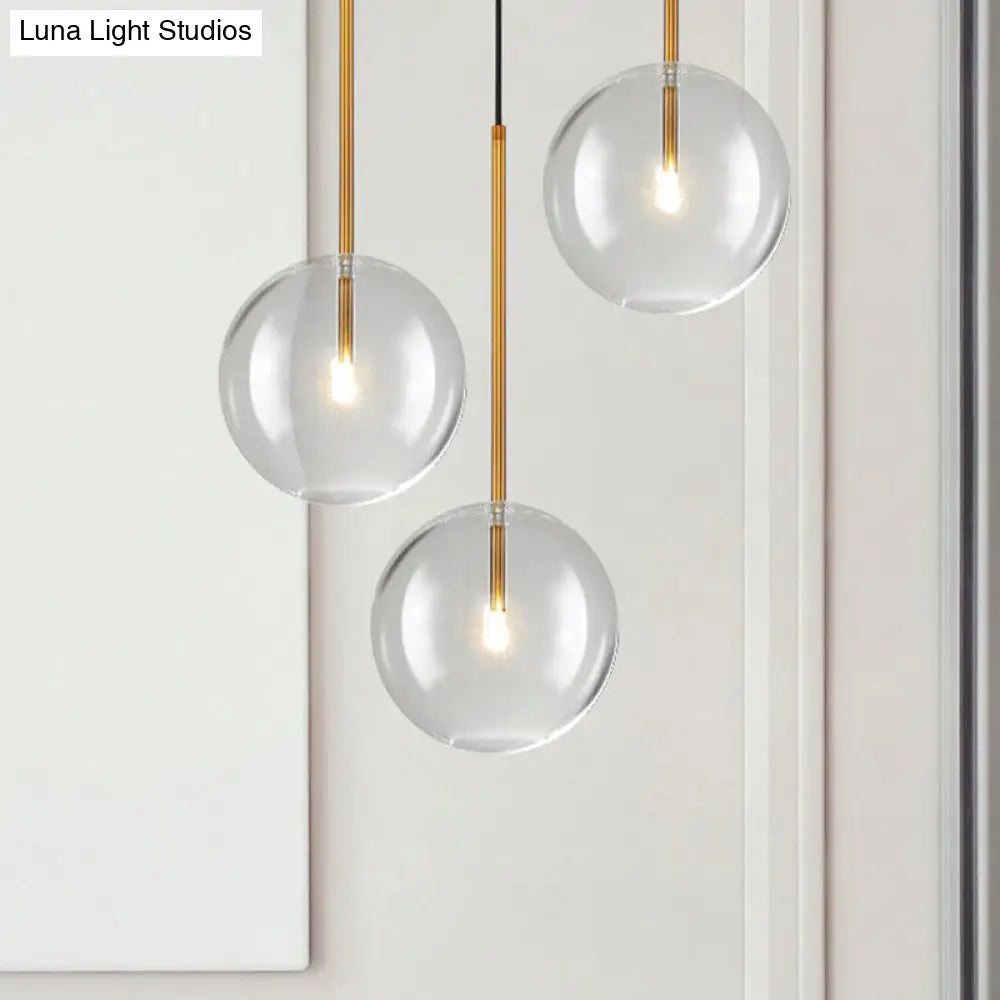 Glazen Bol Hanglamp Goud Minimalistisch Design Bolvormig Plafondverlichting Modern Interieur Woonkamer Eetkamer