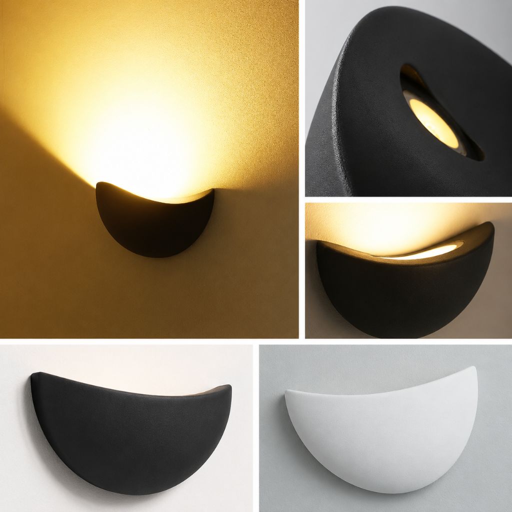 Halfronde LED Wandlamp Aluminium 20cm Warm Neutraal Wit Licht Slaapkamer Woonkamer Gang Waterdicht IP65