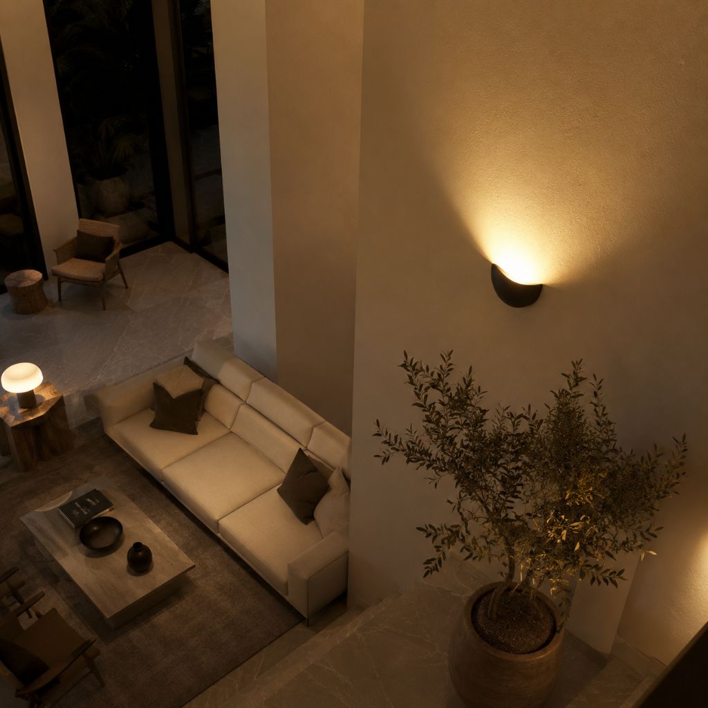 Halfronde LED Wandlamp Aluminium 20cm Warm Neutraal Wit Licht Slaapkamer Woonkamer Gang Waterdicht IP65