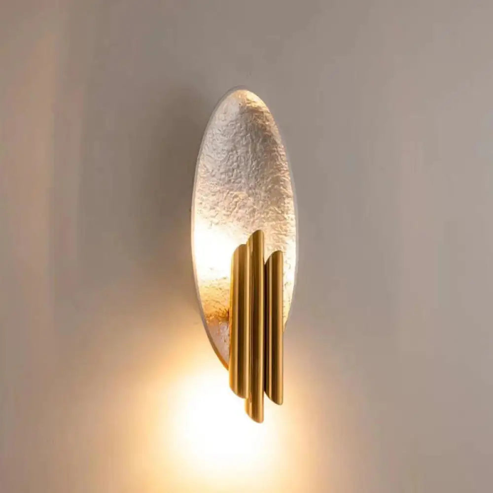 Moderne Wandlamp Duo met Ovale Backplate Cilindervormige Kappen Zilver Goud Indoor Sfeerlicht E14 Fitting