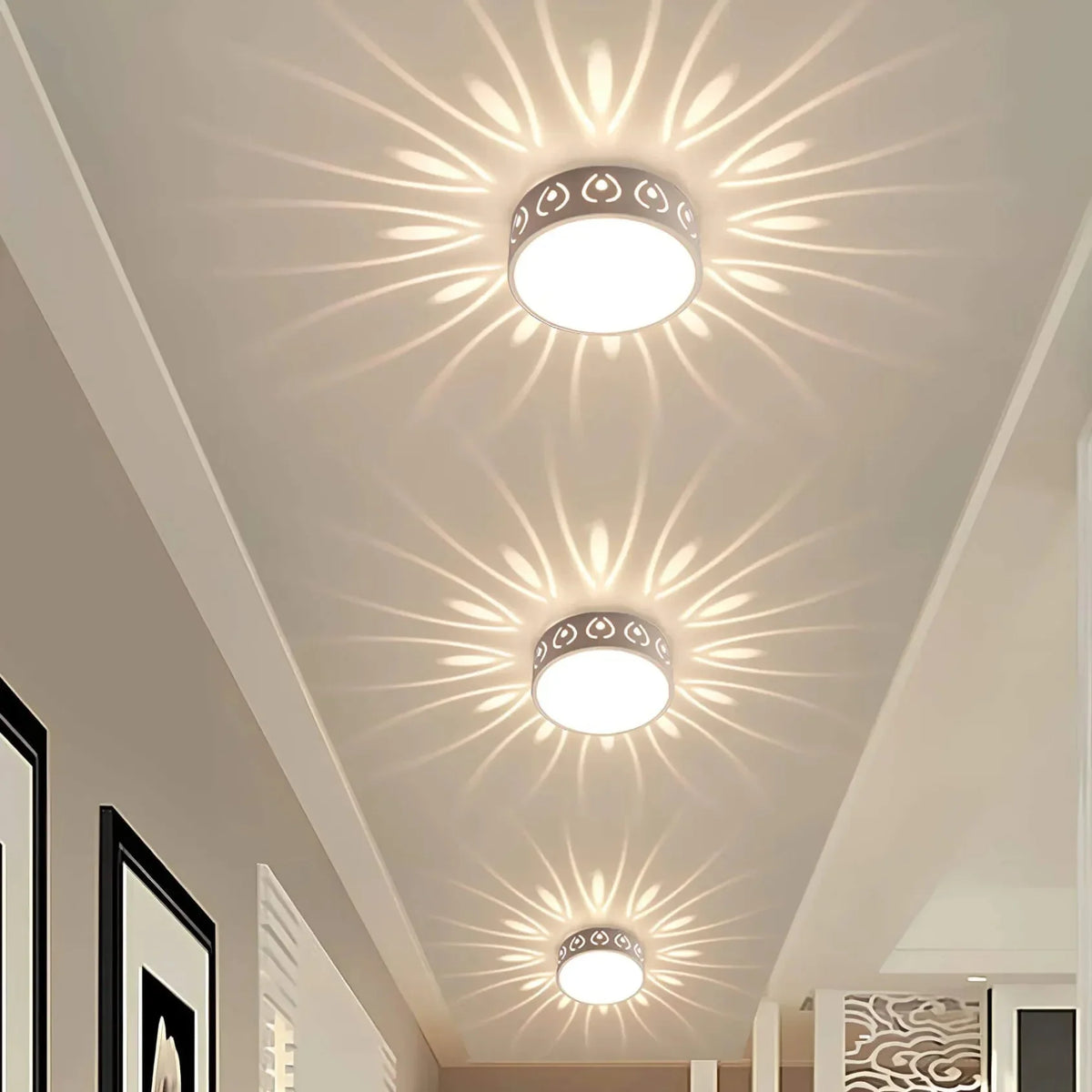 LED Plafondlamp Kristal Acryl Warm Wit Koud Wit Gang Hal Balkon Decoratief Stralend Lichtpatroon Opbouw Plafonnière