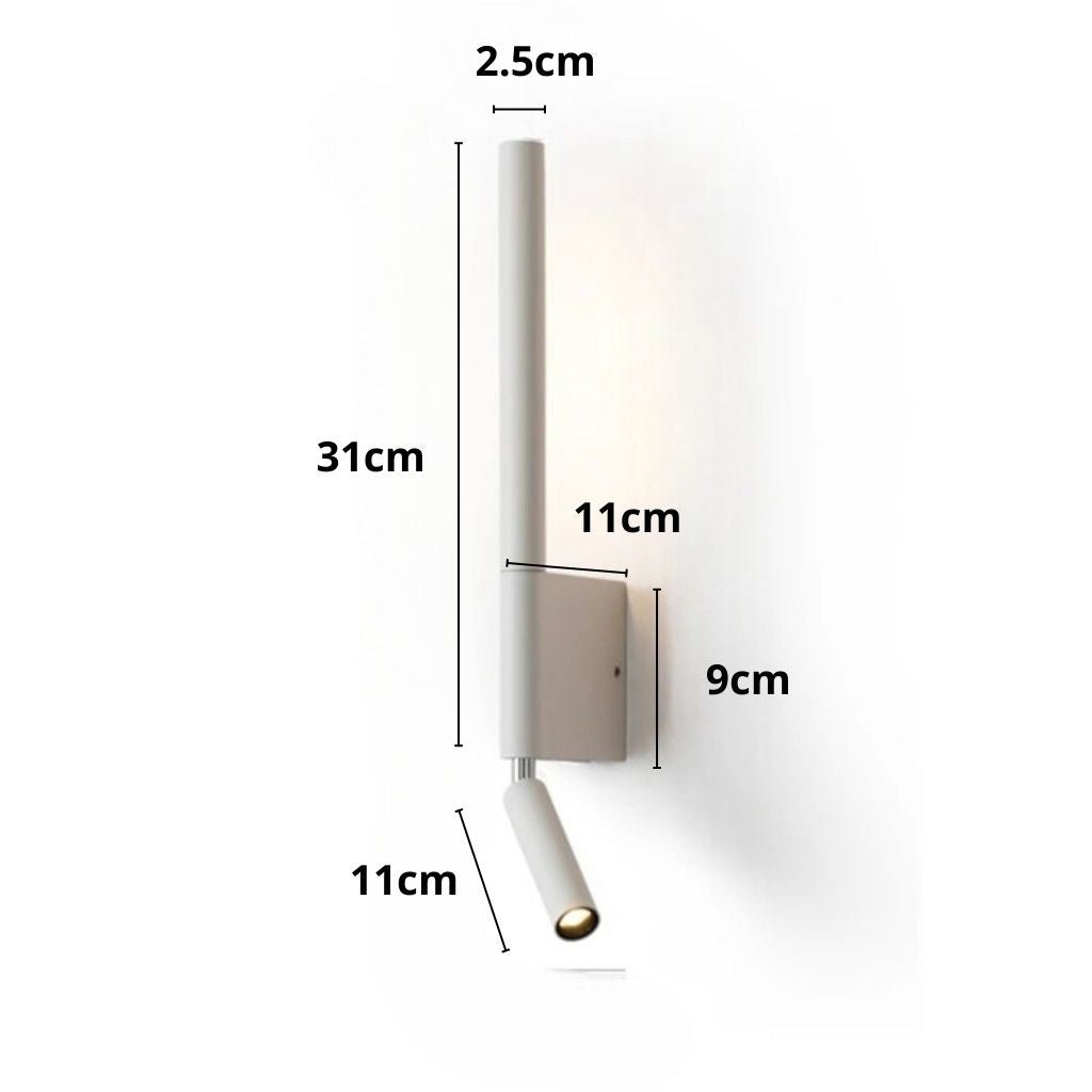 Wandlamp Slaapkamer met Draaibare Leeslamp 345° Rotatie Zwart Wit Aluminium Indirect Licht Moderne Verlichting