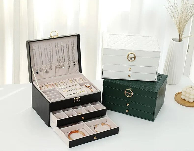 Luxe Sieradendoos met Meerdere Lagen - Elegante Opbergbox voor Sieraden