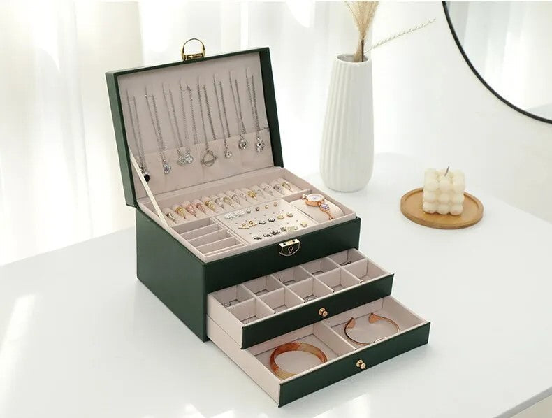 Luxe Sieradendoos met Meerdere Lagen - Elegante Opbergbox voor Sieraden