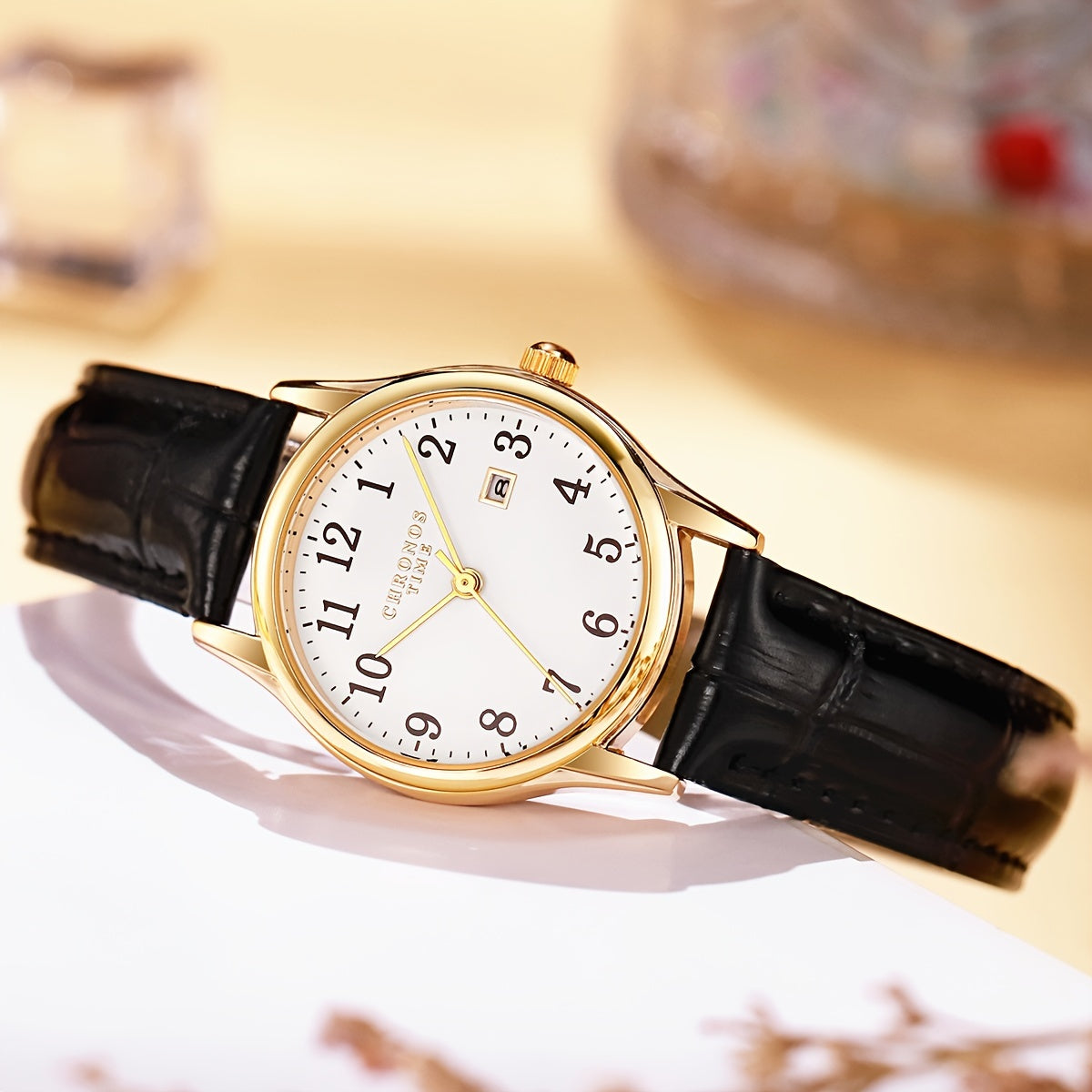 Vierkant Dameshorloge met Kunstleren Band Kwarts Uurwerk Waterbestendig Krasvrij Elegant Stijlvol Polshorloge