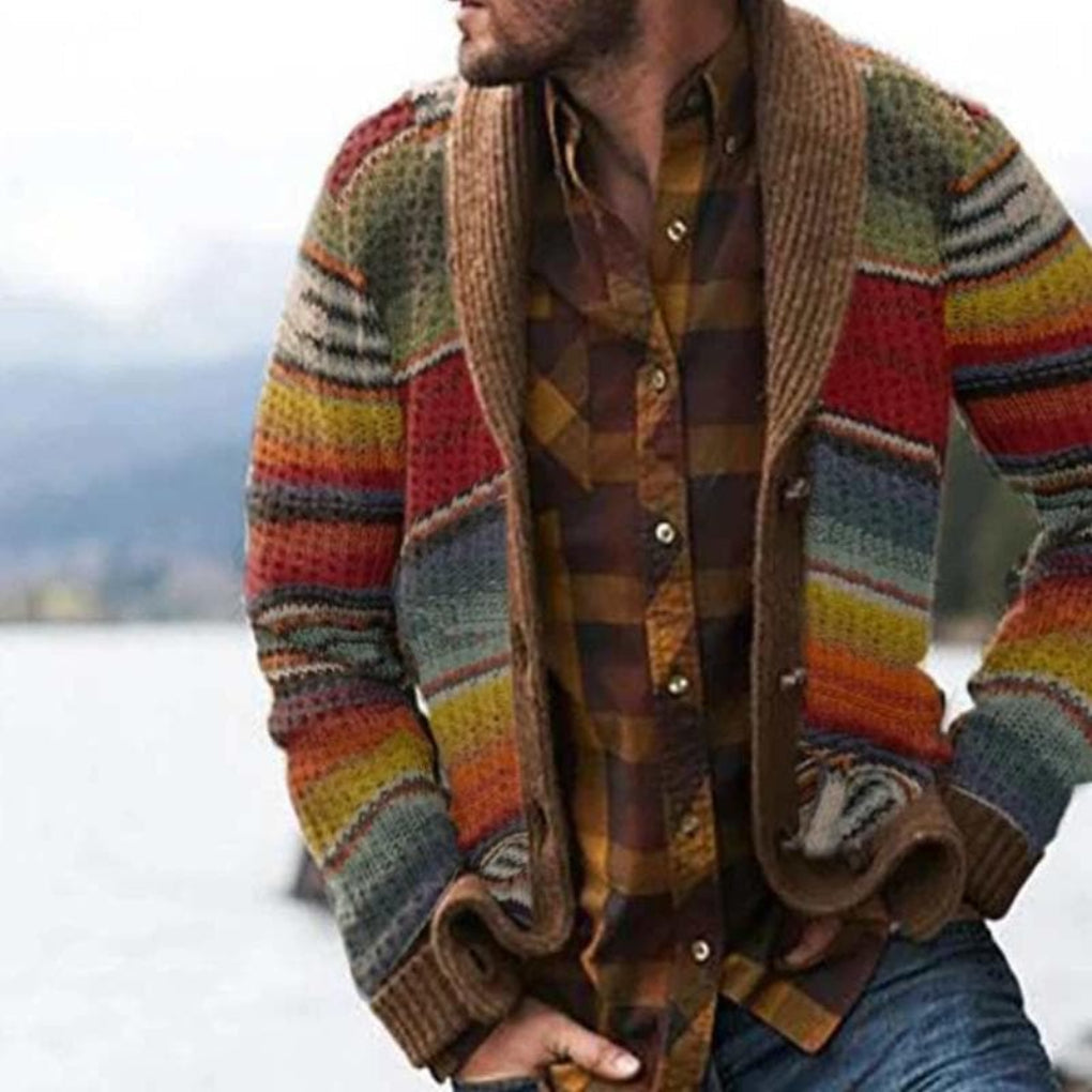 Gebreid Heren Vest met Sjaalkraag Warme Cardigan Open Voorkant Losse Pasvorm Comfortabel Gebreide Trui