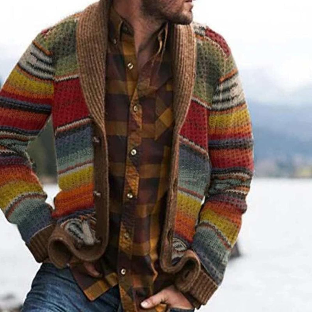 Gebreid Heren Vest met Sjaalkraag Warme Cardigan Open Voorkant Losse Pasvorm Comfortabel Gebreide Trui