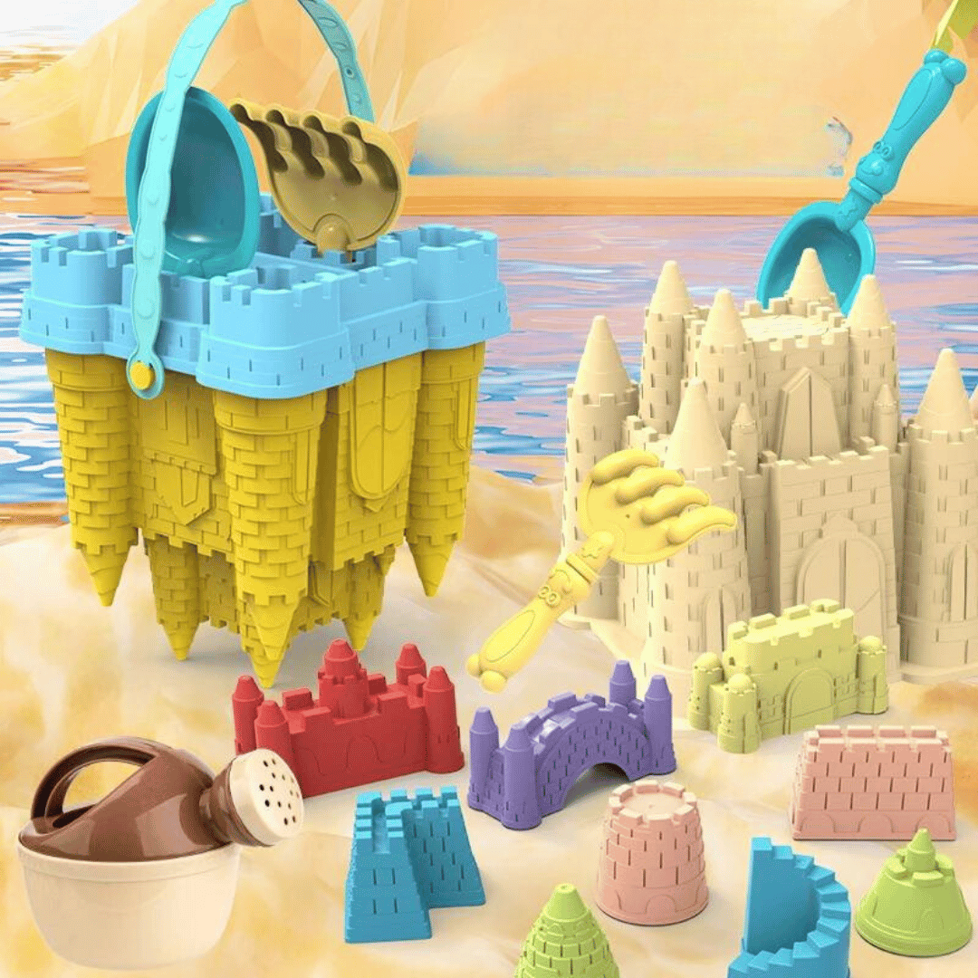 Zandkasteel Speelset met Emmers en Vormen voor Strand en Zandbak - Creatief Buitenspeelgoed Kinderen