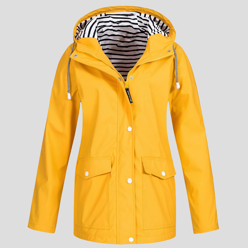 Dames Regenjas met Capuchon Waterafstotend Windbestendig Outdoor Jas Lange Mouwen Seizoensbestendig Wandelen