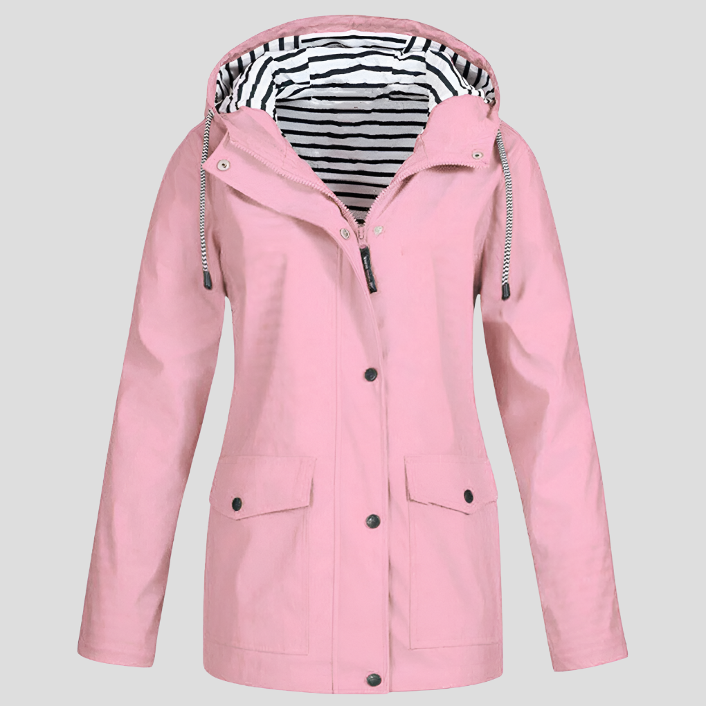 Dames Regenjas met Capuchon Waterafstotend Windbestendig Outdoor Jas Lange Mouwen Seizoensbestendig Wandelen