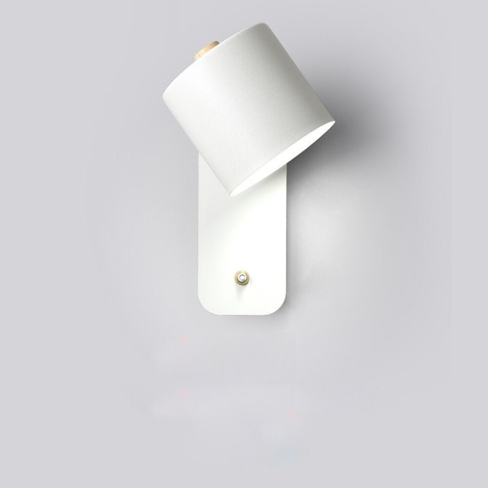 Wandlamp Hout Metaal Verstelbare Kap Schakelaar E27 Fitting Nordic Design Slaapkamer Hal Leesverlichting