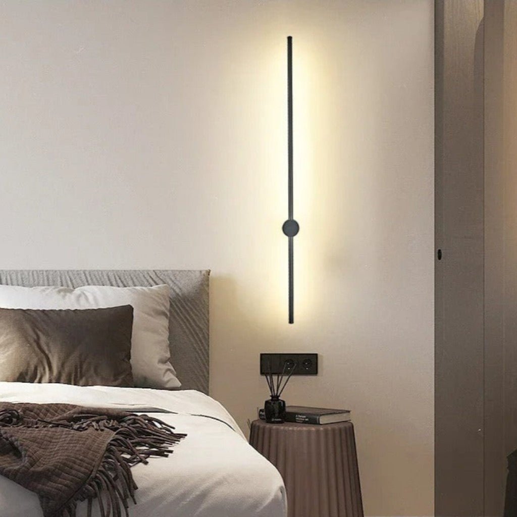 Minimalistische LED Wandlamp Aluminium 60-80cm Zwart Goud Woonkamer Slaapkamer Hal Modern Strak Design