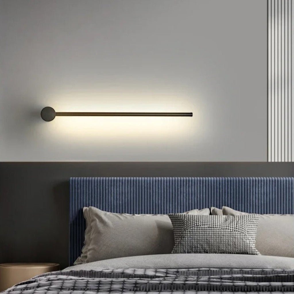 Minimalistische LED Wandlamp Aluminium 60-80cm Zwart Goud Woonkamer Slaapkamer Hal Modern Strak Design