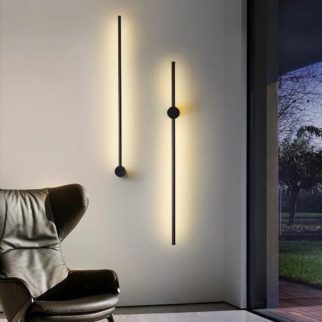 Minimalistische LED Wandlamp Aluminium 60-80cm Zwart Goud Woonkamer Slaapkamer Hal Modern Strak Design