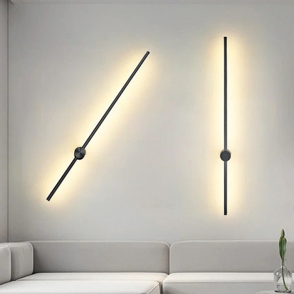 Minimalistische LED Wandlamp Aluminium 60-80cm Zwart Goud Woonkamer Slaapkamer Hal Modern Strak Design