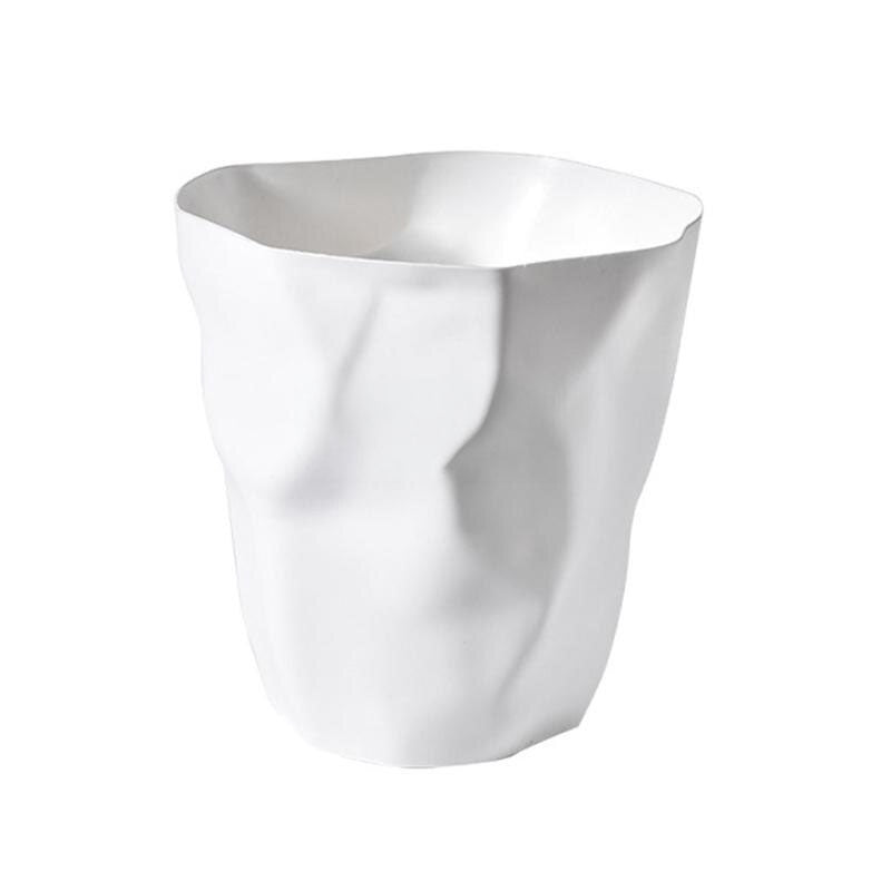 Prullenbak Kunststof 27cm Wit Minimalistisch Scandinavisch Design Badkamer Kantoor Afvalbak Compact Moderne Vorm