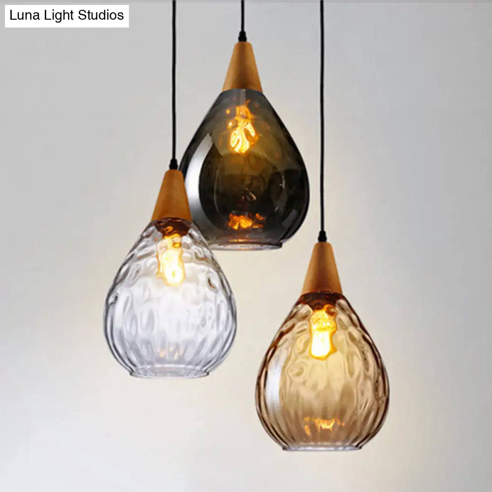 Glazen Hanglamp Druppelvorm Scandinavisch Design Eetkamer Woonkamer Plafondlamp Verstelbaar Koord 120cm E27