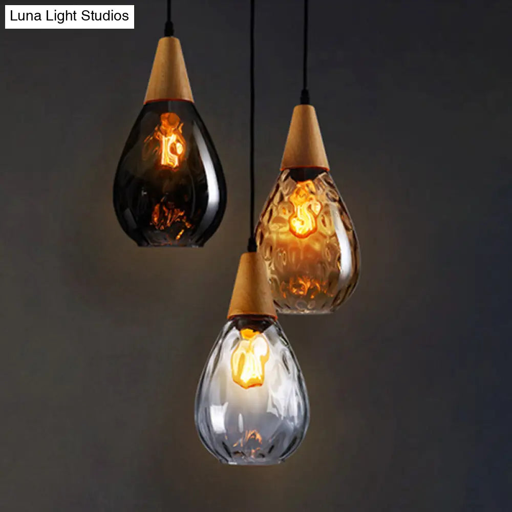 Glazen Hanglamp Druppelvorm Scandinavisch Design Eetkamer Woonkamer Plafondlamp Verstelbaar Koord 120cm E27