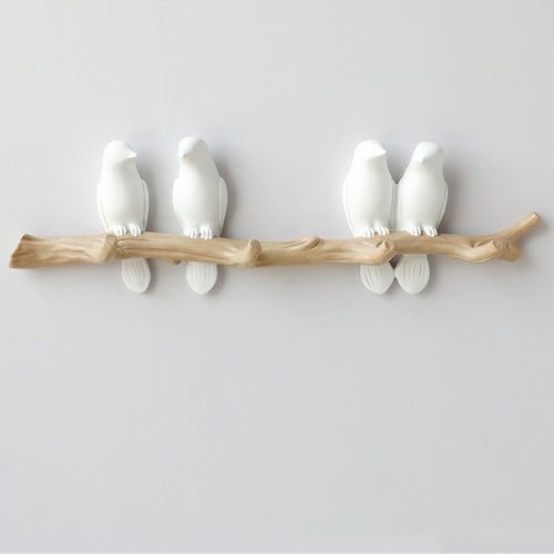 Decoratieve Wandhaak met Vogelontwerp - Harskunst voor Hal, Slaapkamer en Badkamer - Stijlvolle Opbergoplossing met Natuurlijke Charme