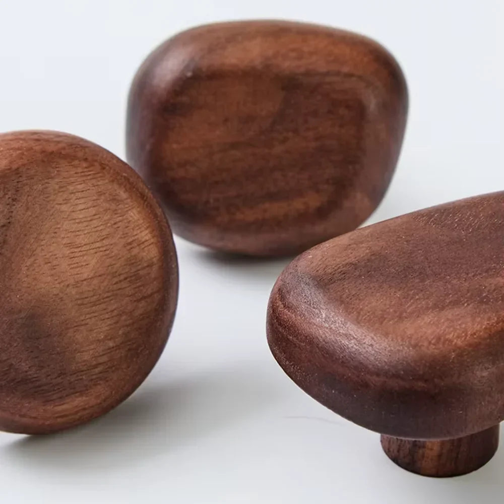 Wandkapstok Hout Set van 4 Natuurlijke Vormen Hal Badkamer Slaapkamer Handgemaakt Massief Hout Organisch