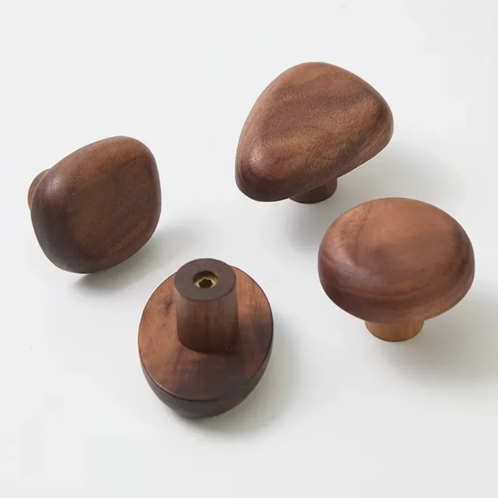 Wandkapstok Hout Set van 4 Natuurlijke Vormen Hal Badkamer Slaapkamer Handgemaakt Massief Hout Organisch