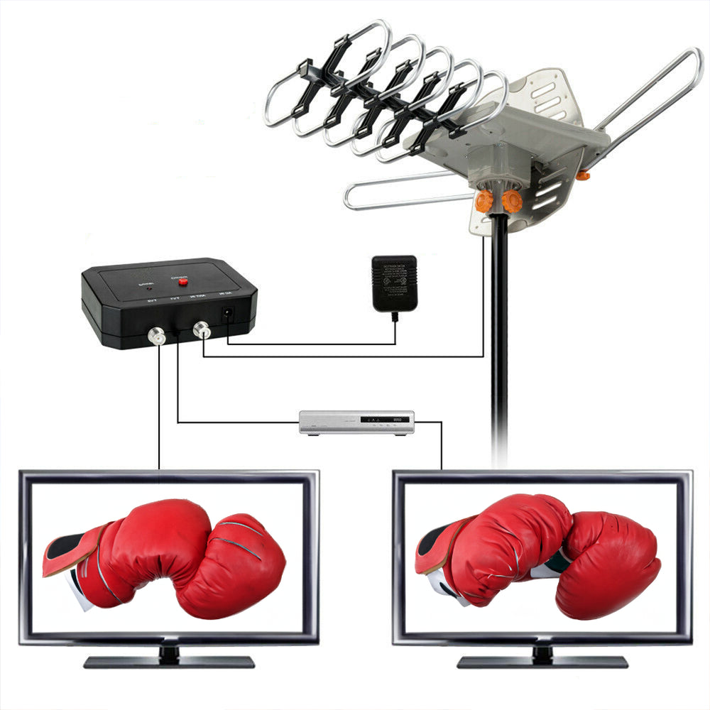 Digitale Buitenantenne 4K UHF VHF 360° Ontvangst HD TV Signaalversterker Outdoor Antenne 10m Kabel DVB-T2