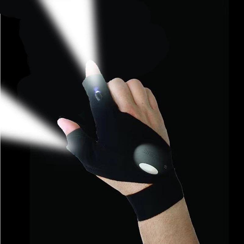 LED Vingerhandschoen met Licht Rechts Links Set voor Klussen Kamperen Vissen Fietsen Autoreparatie Handsfree