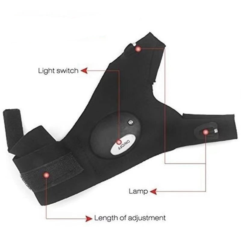 LED Vingerhandschoen met Licht Rechts Links Set voor Klussen Kamperen Vissen Fietsen Autoreparatie Handsfree
