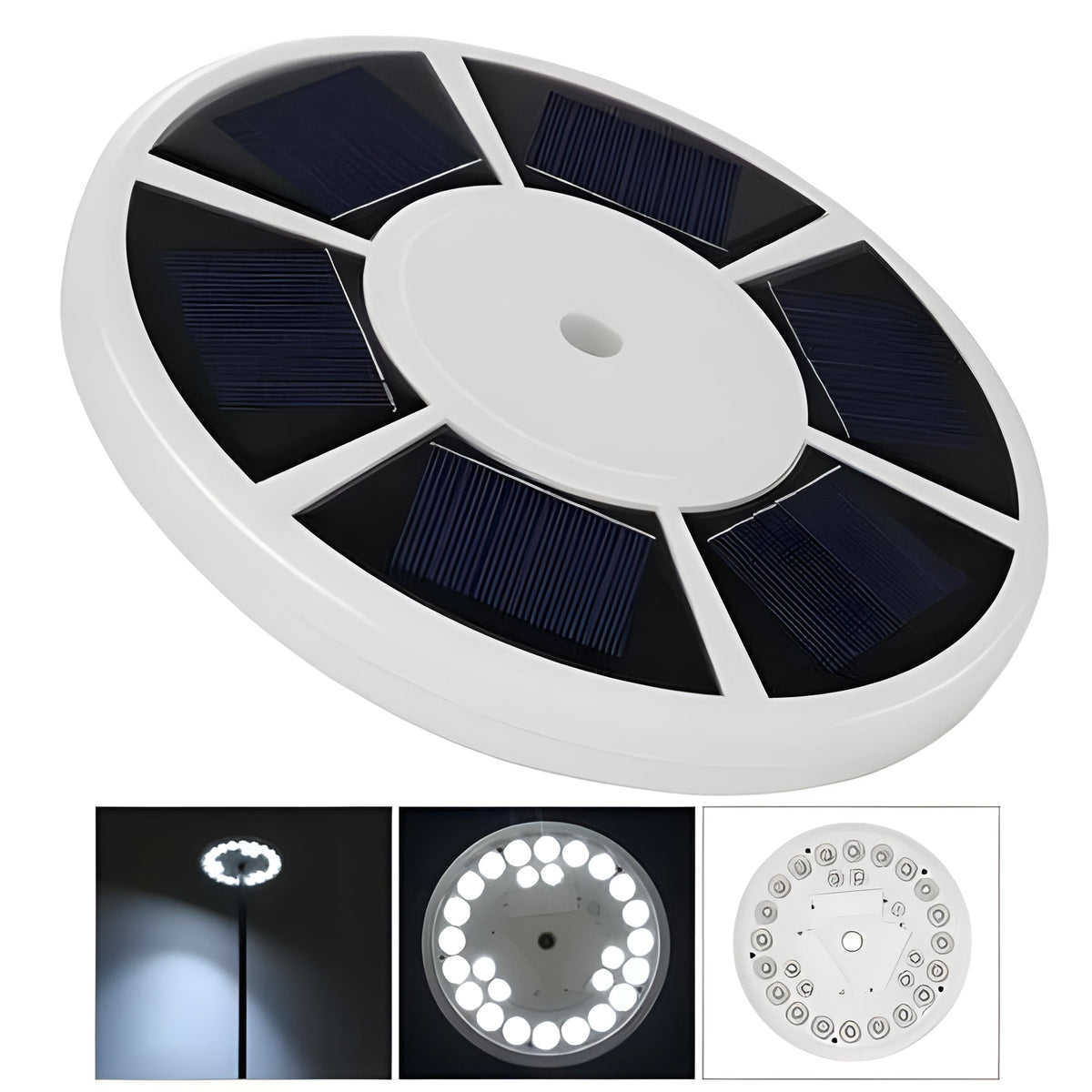Zonne-energie Vlaggenmasttop LED Verlichting 700 Lumen Wit Licht Waterdicht IP67 Automatisch voor Tuin