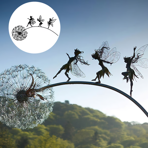 Metalen Feeën Tuinbeeld Set Weerbestendig Decoratie Tuin Terras Bloempot Sierlijk Sculptuur Fantasy Ornament