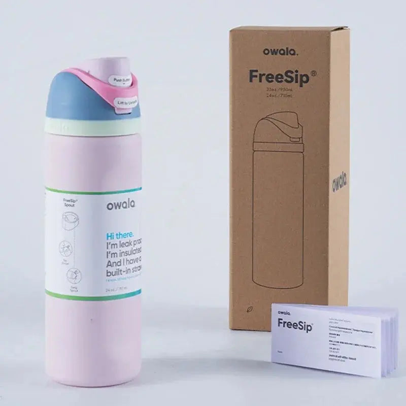 Roestvrijstalen Waterfles 710ml met FreeSip Spout - Lekvrij & 24u Koud - Ideaal voor Sport & Reizen