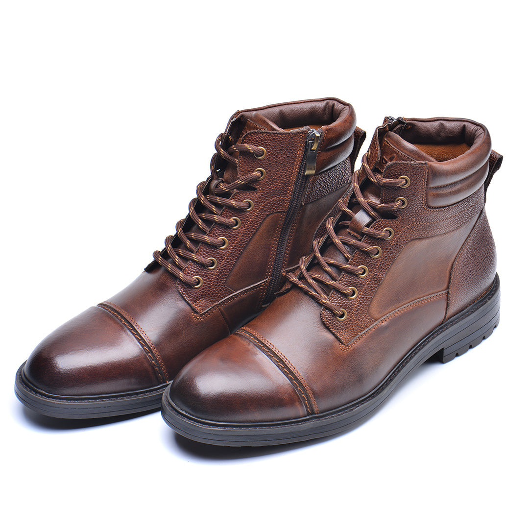 Leren Heren Boots Zwart Bruin Waterdicht met Verstevigde Zool Comfortabel voor Dagelijks Werk Wandelen