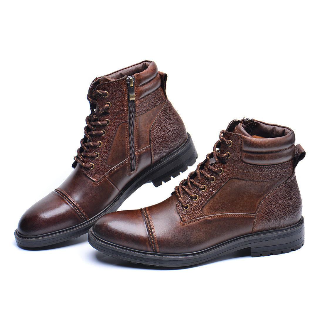 Leren Heren Boots Zwart Bruin Waterdicht met Verstevigde Zool Comfortabel voor Dagelijks Werk Wandelen