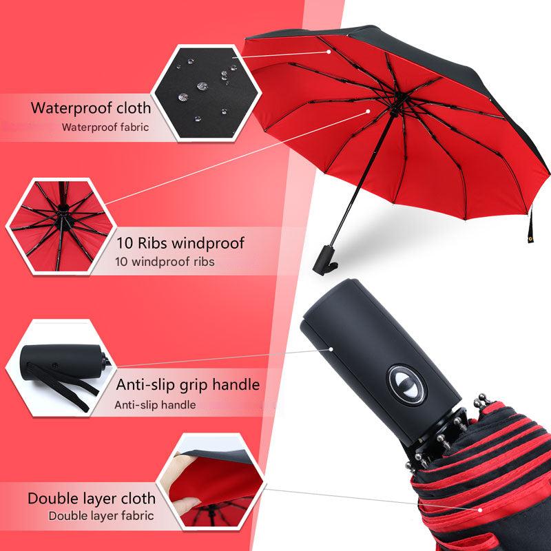 Opvouwbare Stormbestendige Paraplu 105cm Windbestendig Waterafstotend Compact Regenparaplu met Aluminium Frame