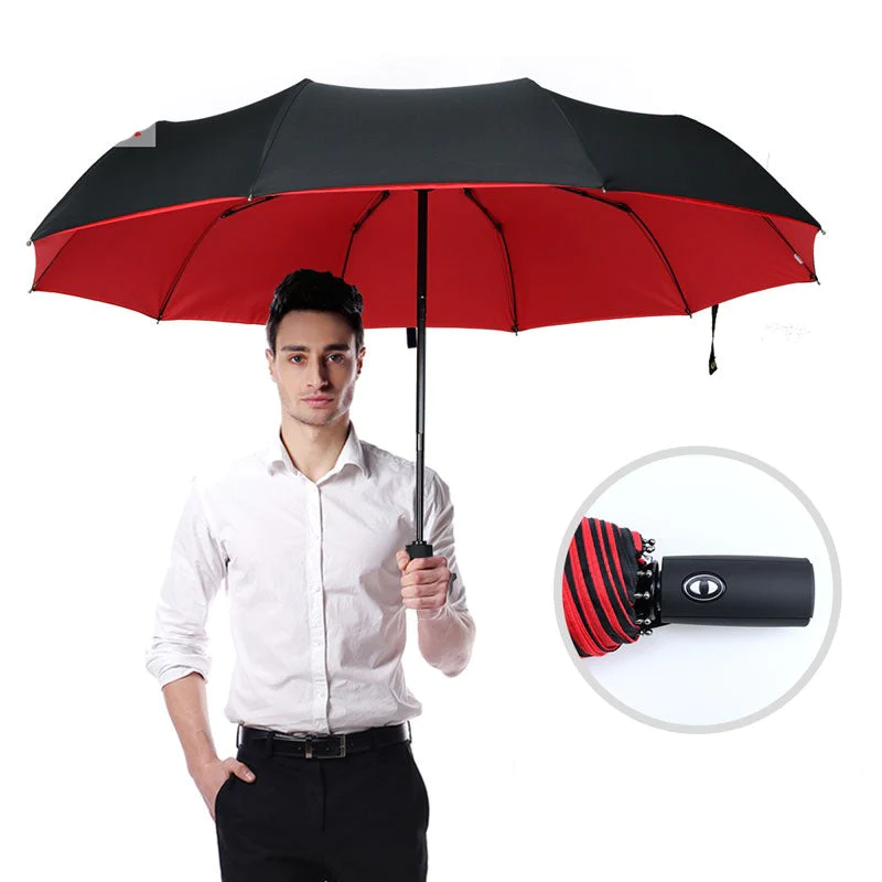 Opvouwbare Stormbestendige Paraplu 105cm Windbestendig Waterafstotend Compact Regenparaplu met Aluminium Frame