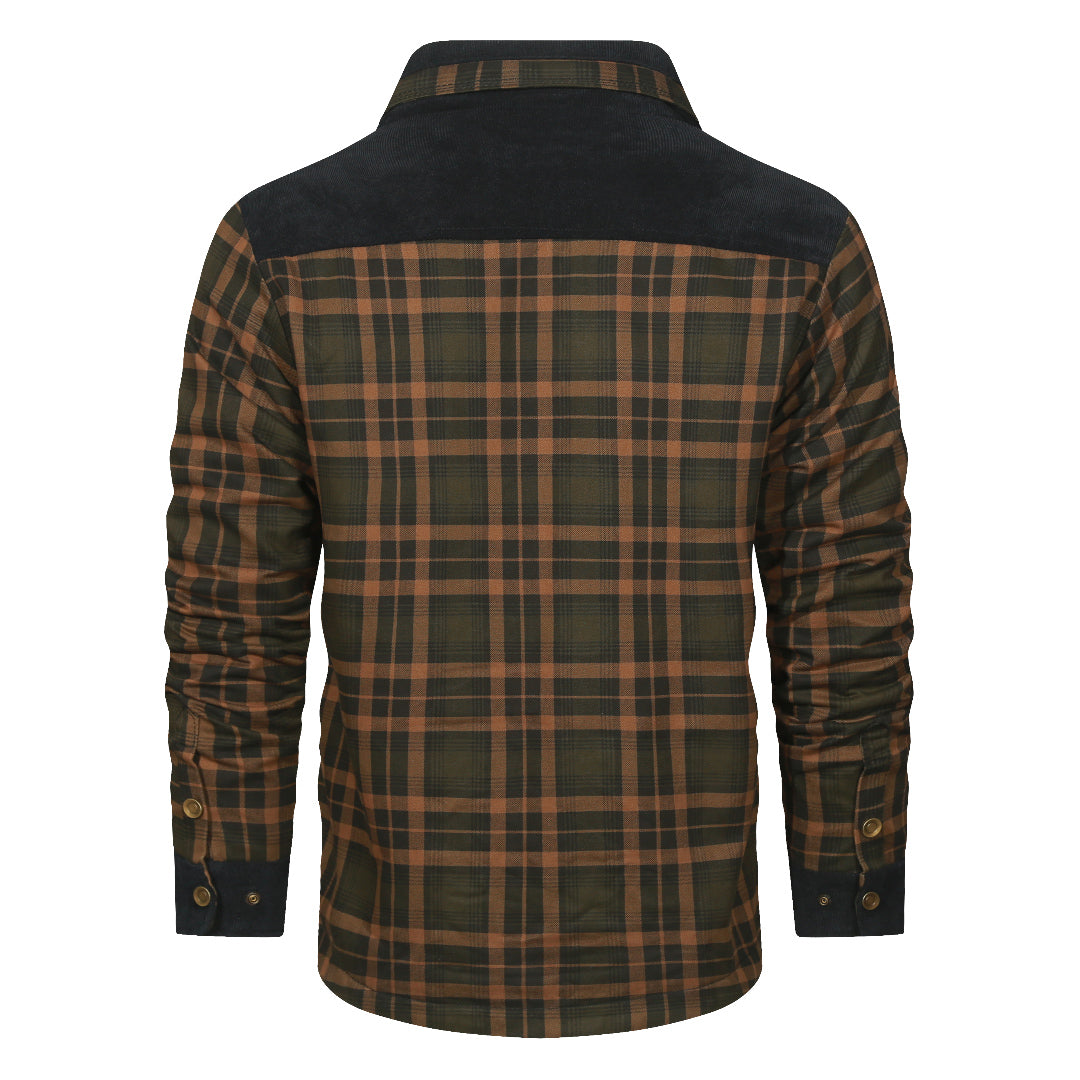 Geruite Overhemdjas Flannel Katoen Polyester Blauw Navy Herfst Winter Outdoor Casual Overshirt Longsleeve