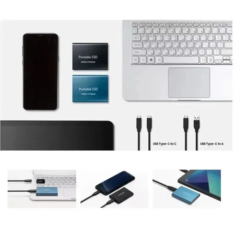 Draagbare SSD - Externe Solid State Drive met Snelle Overdracht USB-C - Compact Opslag 2TB 4TB 8TB - Compatibel Windows macOS Linux - Schokbestendige Behuizing - Lichtgewicht Mobiele Data-opslag