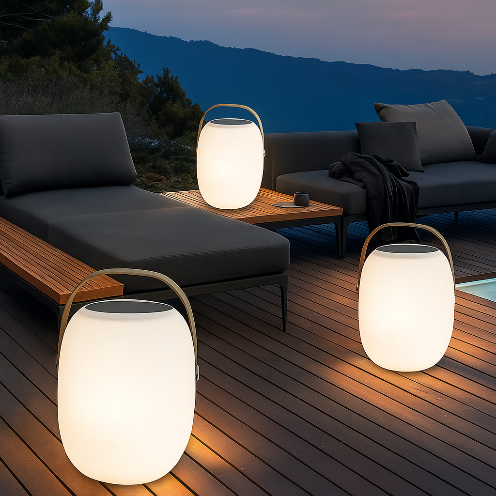 Draadloze Zonnelampen Tuin Terras LED Sfeerverlichting Oplaadbaar Duurzaam Buitenlamp Balkon Zonne-energie