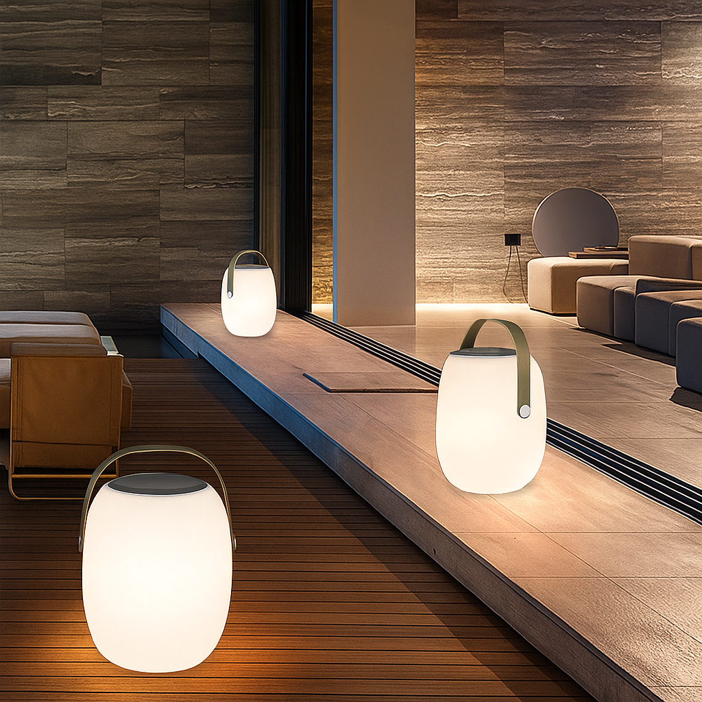 Draadloze Zonnelampen Tuin Terras LED Sfeerverlichting Oplaadbaar Duurzaam Buitenlamp Balkon Zonne-energie