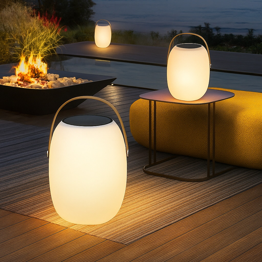 Draadloze Zonnelampen Tuin Terras LED Sfeerverlichting Oplaadbaar Duurzaam Buitenlamp Balkon Zonne-energie