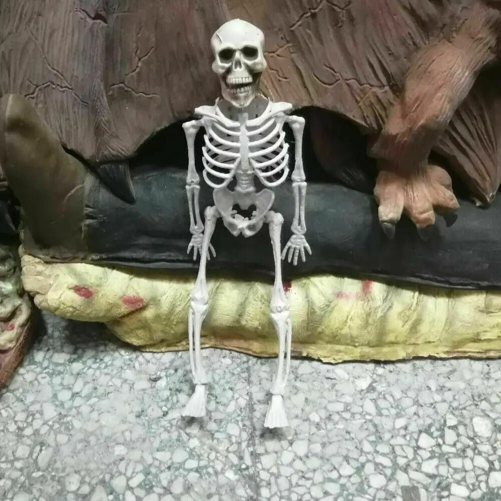 Decoratief Skelet Beweegbaar 40cm Wit Halloween Thema Griezel Decoratie voor Feesten Tuinen Horrorfeest