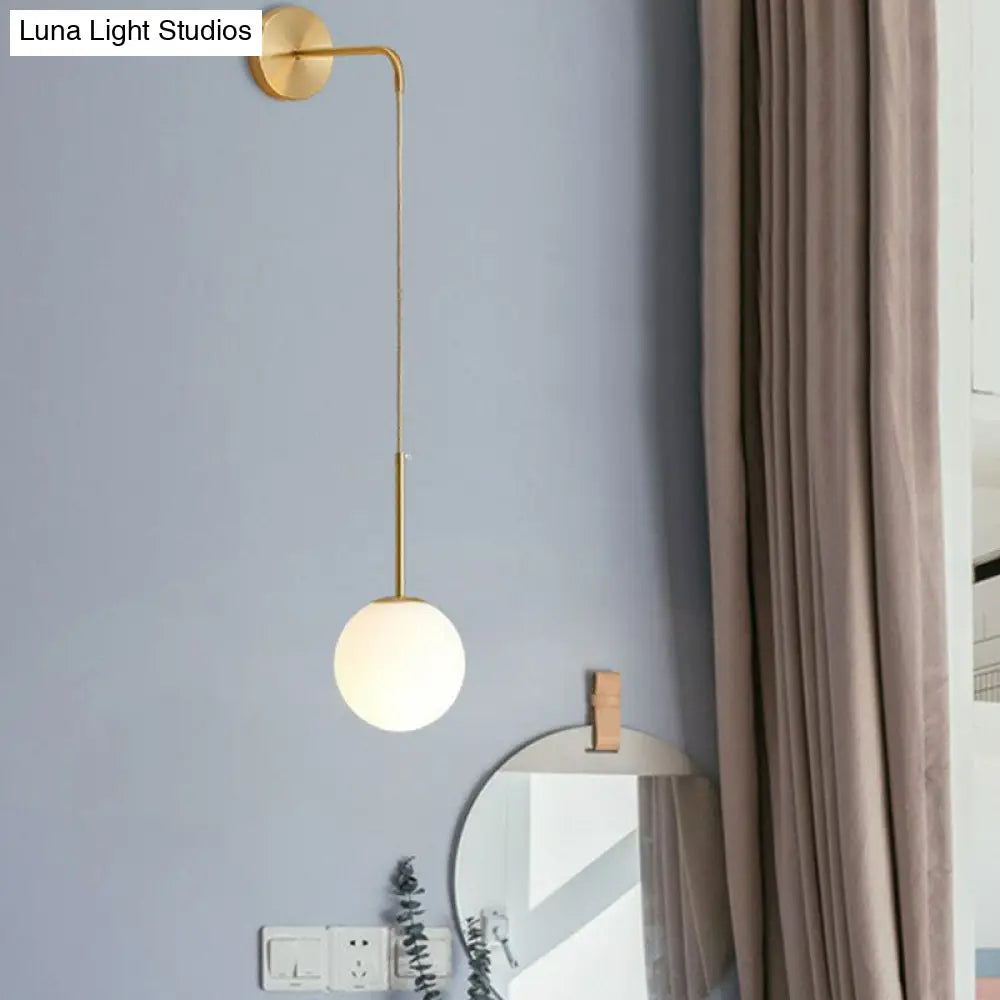 Glazen Globe Wandlamp Metalen Fitting E12 E14 Slaapkamer Woonkamer Hal Modern Sfeervol Interieur Verlichting