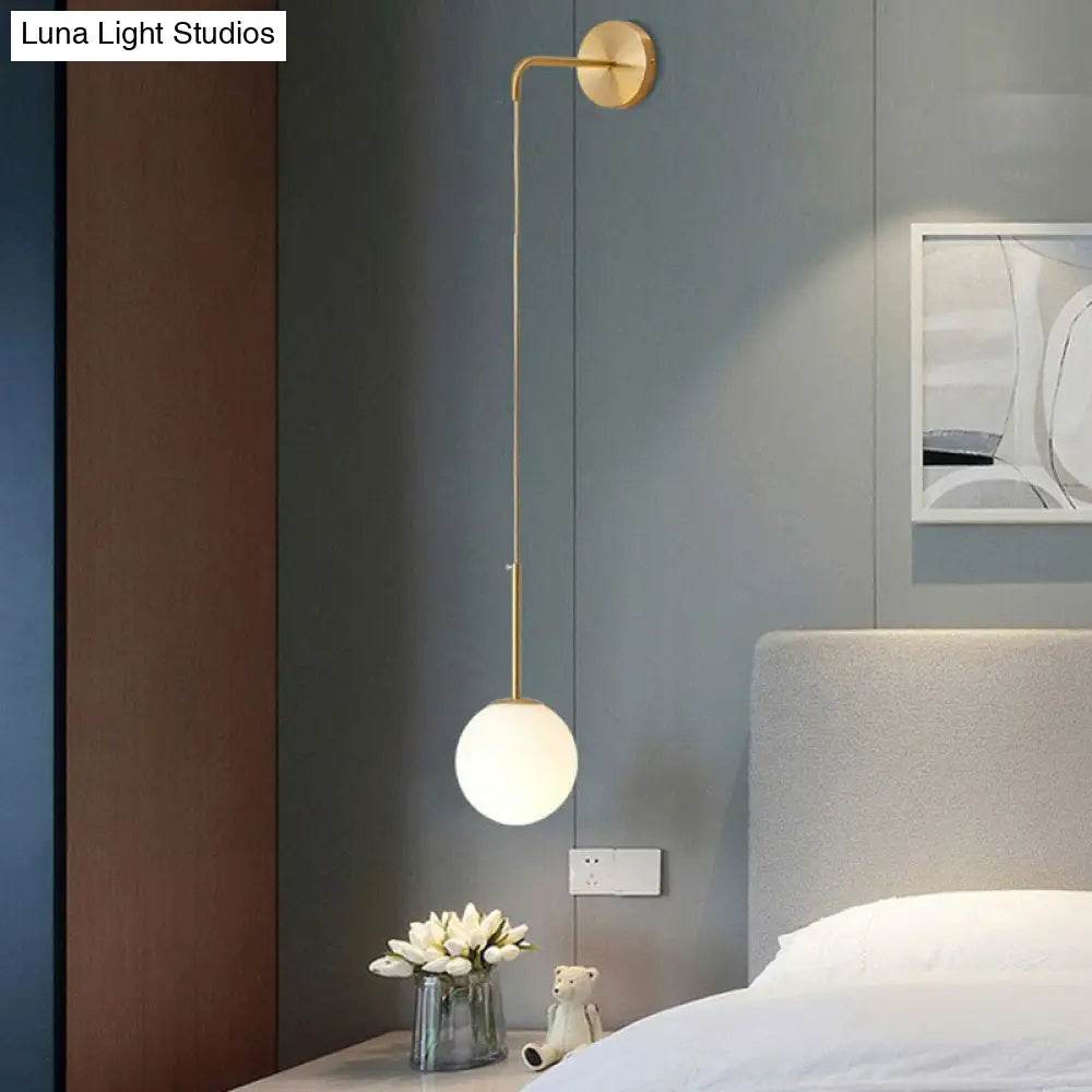 Glazen Globe Wandlamp Metalen Fitting E12 E14 Slaapkamer Woonkamer Hal Modern Sfeervol Interieur Verlichting
