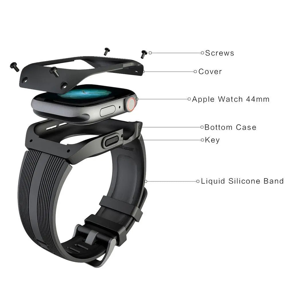 Beschermhoesje met Sportband voor Smartwatch 44mm Serie 4 en 5 Robuuste Stijl Zwart Wit Groen Sportief