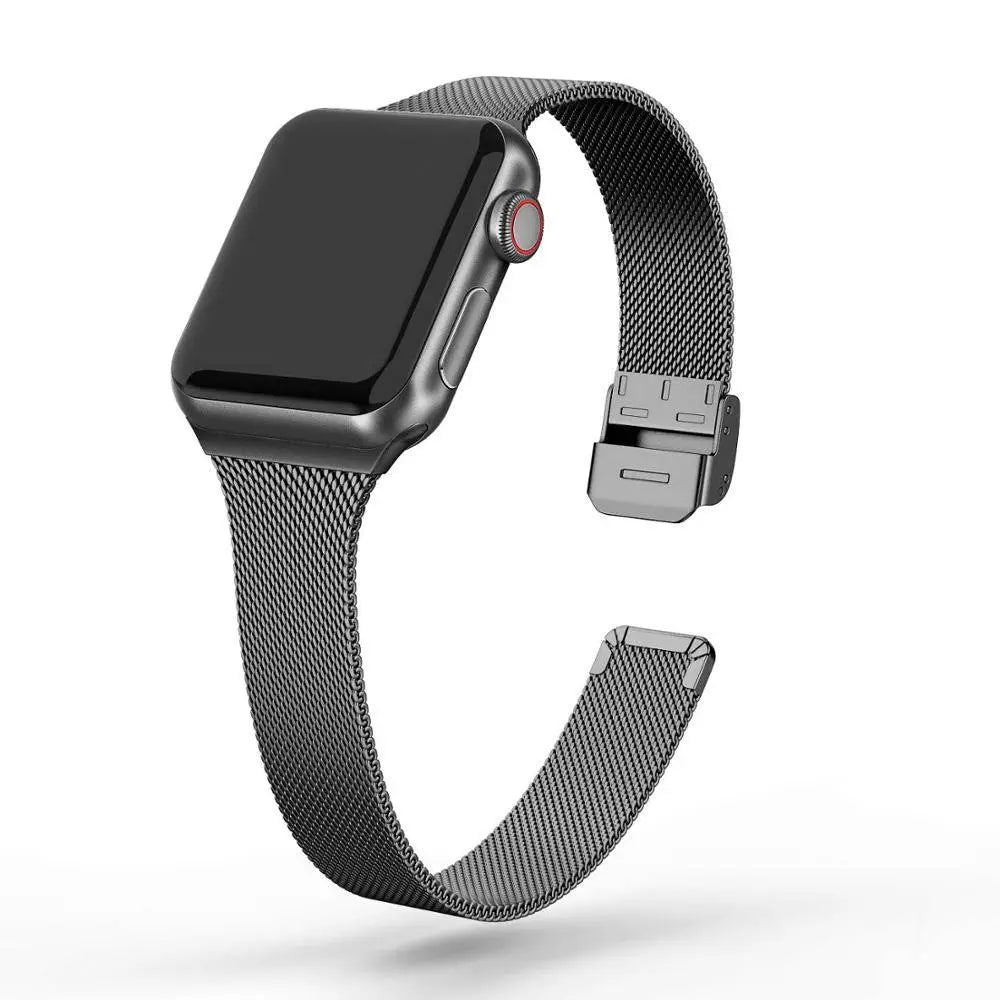 Roestvrij Stalen Mesh Smartwatchbandje 42mm 44mm 46mm 49mm Magnetische Sluiting Verstelbaar Polsband