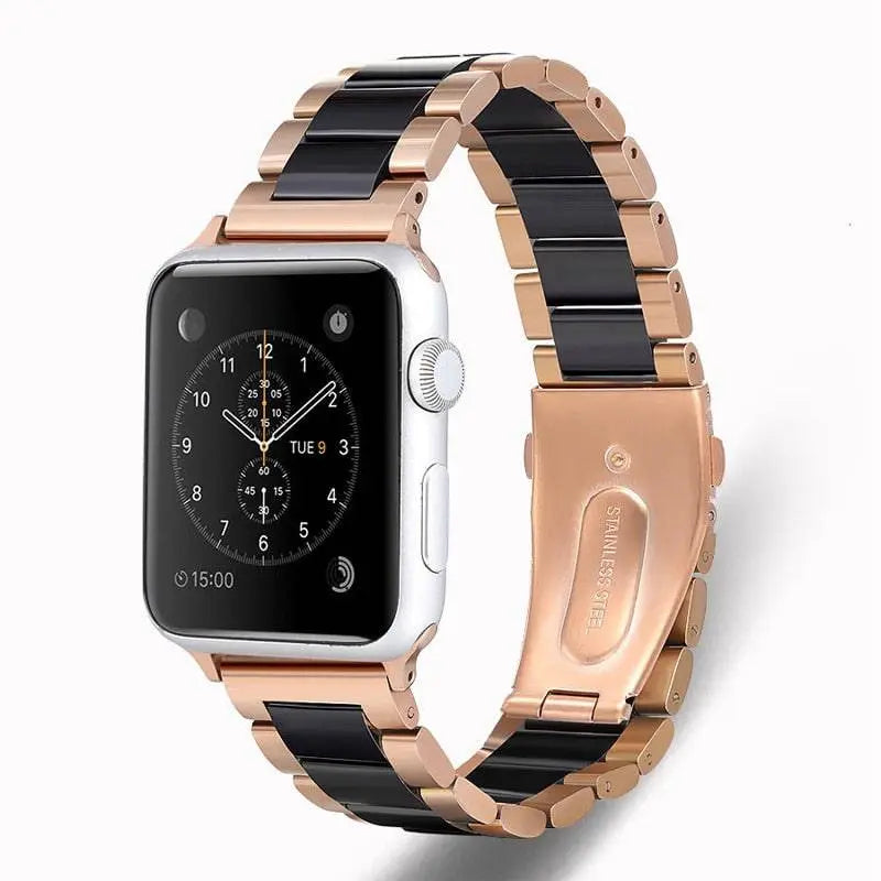 Keramische Smartwatch Polsband Roestvrij Staal 42mm 46mm 49mm Verstelbaar Sieradenafwerking Horlogeband