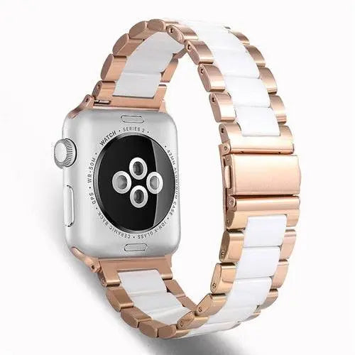 Keramische Smartwatch Polsband Roestvrij Staal 42mm 46mm 49mm Verstelbaar Sieradenafwerking Horlogeband